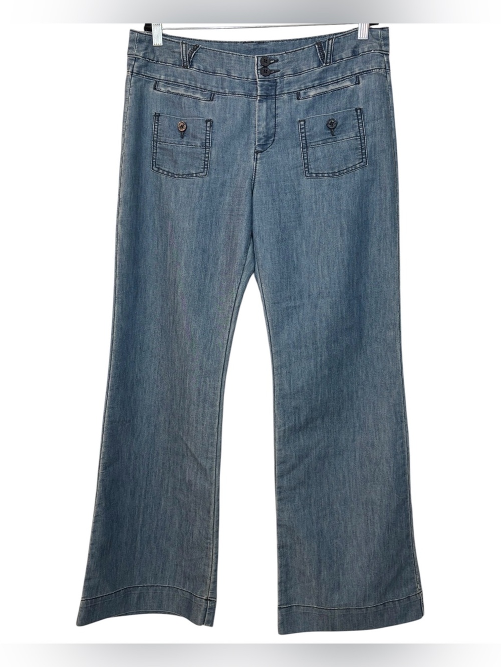Pilcro and the Letterpress Flare High-Rise Jeans Size 31 Stacked Front Pockets